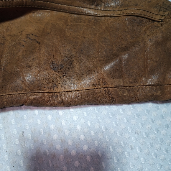 ADAM SPENCER GUC MENS SZ 44 DISTRESSED LEATHER MOTO JACKET - Picture 14 of 14